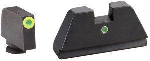 AmeriGlo GL391 Optic Sight Set Glock XL Tall Green Tritium LumiGreen