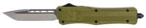 CobraTec MODCTK1MTNS CTK-1 Medium 3" OTF Tanto D2 Blade OD Green