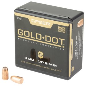 Speer 4002 Gold Dot 9mm 147gr Hollow Point Ammo 100/Box