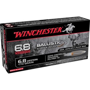 Winchester Ammo SBST68W Ballistic Silvertip 6.8 Western 170 gr Polymer Tip 20 Per Box/ 10 Cs