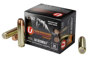 Underwood 557 .50 Beowulf 350gr FMJ Ammo 20 Rounds Per Box