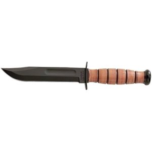 Ka-Bar 1250 Short USMC 5.25 In Clip Point Plain Black 1095 Cro-Van