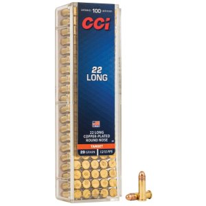 CCI 0029 22 Long 29 Grain Copper Plated Round Nose 100 Rounds Box
