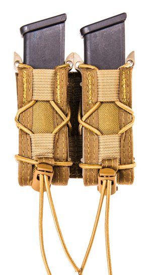 High Speed Gear 13PT12CB Double Pistol TACO Mag Pouch Coyote Brown Nylon