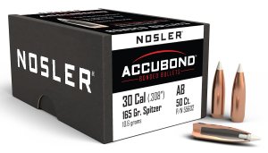 Nosler AccuBond Hunting 55602 30 Cal .308 165 gr Spitzer Point