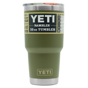 YETI Rambler 30oz Tumbler Olive Double-Wall Vacuum Insulated King Crab Orange MagSlider Lid