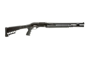 GForce GF2P12 12 Gauge Pump Shotgun: 20" Barrel, 3" Chamber, 7+1 Capacity, Black, Fixed Cylinder Bore, Blade Sight