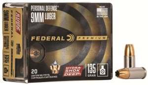 Federal Premium Hydra-Shok Deep P9HSD1 9mm Luger 135gr 20 Rounds