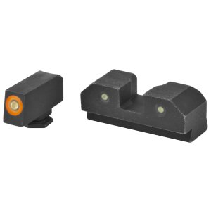 XS Sights GLR012P6N R3D Night Sights Glock Green Tritium Orange Front