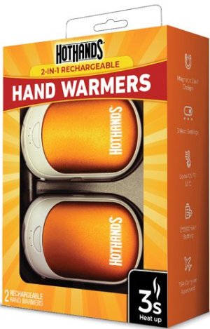 HotHands H163650 2-in-1 Rechargeable Hand Warmers, 10-Hour, 2 Pack