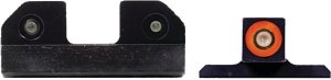 XS Sight Systems R3D Night Sights, Tritium Orange, Smith & Wesson M&P M2.0, Black, CNC Steel, U-Notch