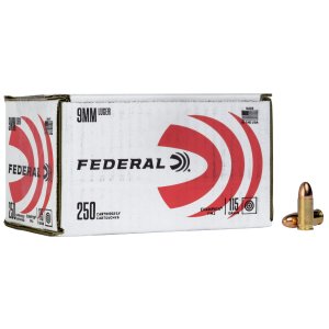 Federal C9115A250 9mm Luger 115 Grain FMJ 250 Rounds Bulk Pack