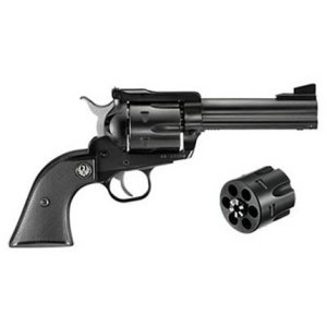 Ruger 0446 Blackhawk Convertible Revolver, 45 Colt/ACP, 4.62" Barrel, Blued Alloy Steel, 6-Round, Adjustable Sights, Black Checkered Rubber Grip