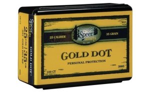 Speer 3985 Gold Dot .25 Cal 35 Gr GDHP Handgun Bullets 100/ct