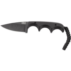 CRKT 2384KC Minimalist Black Fixed Knife, 2.16" Drop Point Blade