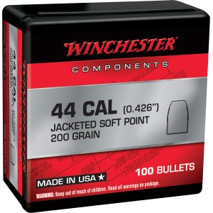 Winchester WB44SP200X Centerfire, Handgun 44Mag 200gr Soft Point 100 Per Box/10 Case, Reloating Bullets