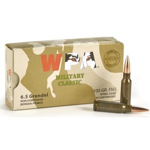 Wolf MC6.5GrenFMJ 6.5 Grendel Ammo, 100 Grain FMJ, 20 Rounds, 2707 fps
