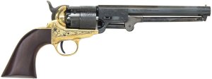 Traditions 1851 Navy Revolver 44 Cal 7.375 in Blued Brass Frame Walnut Grip