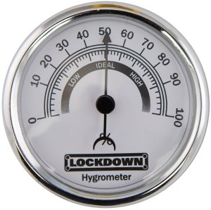 Lockdown Hygrometer Model 222111 Stainless Steel Large Display