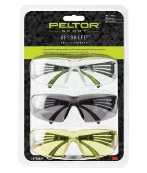 3M Peltor Sport SecureFit 400 Eyewear Clear/Amber/Gray Lens