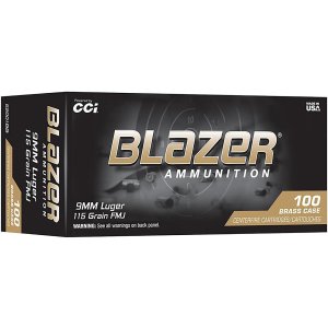 CCI 9mm Luger 115gr Full Metal Jacket Blazer Brass 100rd