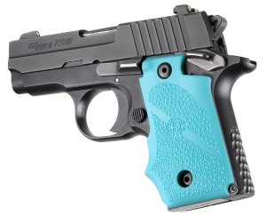 Hogue Rubber Grip for SIG Sauer P238 Finger Grooves Aqua