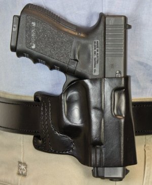 DeSantis 115BAB2Z0 E-Gat Slide Holster OWB RH Leather for Glock 19