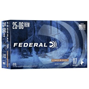 Federal 2506BS Power-Shok 25-06Rem 117gr Jacketed Soft Point 20 Per...