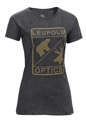 Leupold & Stevens Women's Optics V-Neck Tee - Graphite Large