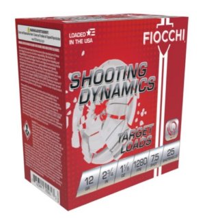 Fiocchi Shooting Dynamics Shotshells 12 ga 2-3/4 1-1/8oz 1280 fps #8 25/ct