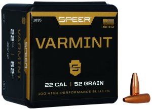 Speer Varmint 1035 22 Caliber 52gr Hollow Point Bullets 100ct Box