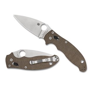 Spyderco C101MPCW2 Manix 2 Brown Canvas Micarta CPM CRU-WEAR Knife