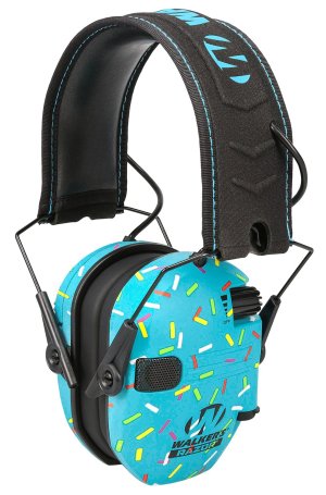 Walker's GWPFKDMSPRNKBL Youth Passive Headset Blue Sprinkles