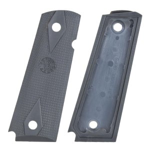 Hogue 45012 .45 Diamond Checkered Pewter Rubber Grips