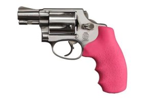 Hogue 60007 OverMolded Monogrip Pink Rubber Grip for S&W J Frame Round Butt