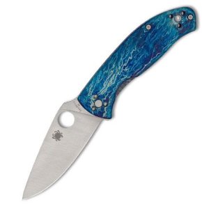 Spyderco C122TIBLD2P Tenacious Blue Titanium D2 Knife