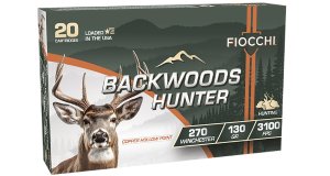 Fiocchi Backwoods Hunter 270 Win 130gr HP 3100 fps 20ct