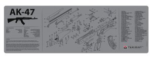 TekMat 36AK47GY AK-47 Cleaning Mat 12in x 36in Grey 1/8in Thick