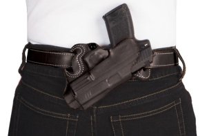 DeSantis 067BAB2Z0 Leather Holster RH OWB for Glock 17/19 Black