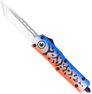 CobraTec MFLBLUFS3TNS FS-3 3" OTF Tanto D2 Steel Blade Blue Handle