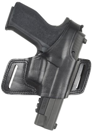 Bianchi 15706 Black Widow Holster Right Hand Black Leather OWB