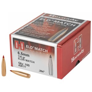 Hornady 26177 6.5mm .264 130 gr ELD Match 100 ct