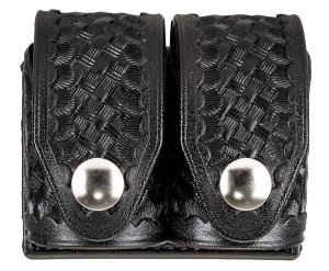 HKS Speed Loaders Large Black Basket Weave Speedloader Pouch 203BLBN