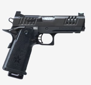 Staccato 2011 C, 9mm, 4.0 Barrel, 2 Magazines, Full Size Grip, Optics Ready, DLC Slide, Stainless Barrel Flat Trigger, Pistol