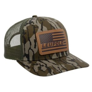 Leupold Trucker Hat Green/Bottomland Camo American Flag Patch 172600