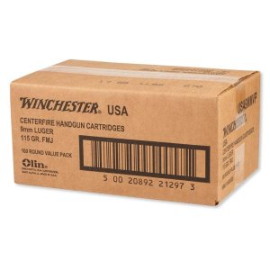 Winchester USA9MMVPC 9mm Luger Ammo, 115 gr FMJ, 1190 fps, 1000/Case