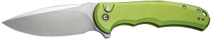 CIVIVI C18026E3 Praxis 3.75" Lime Green Aluminum/Satin Button Knife