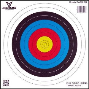 30-06 Outdoors TAR10100 10-Ring Paper Target 17"x17" 100 Pack