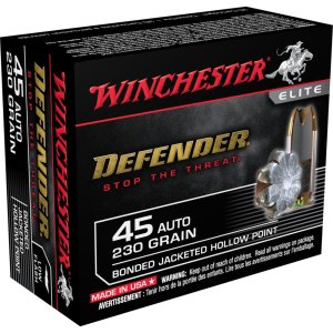 Winchester Defender 45 ACP 230gr Bonded JHP Ammo 20 Rounds