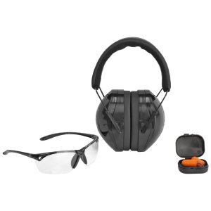 Glock Range Kit Adjustable Ear Muffs Ear Plugs Clear Glasses
